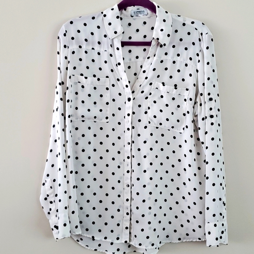 Express The Portofino Original Fit Polka Dot Shirt